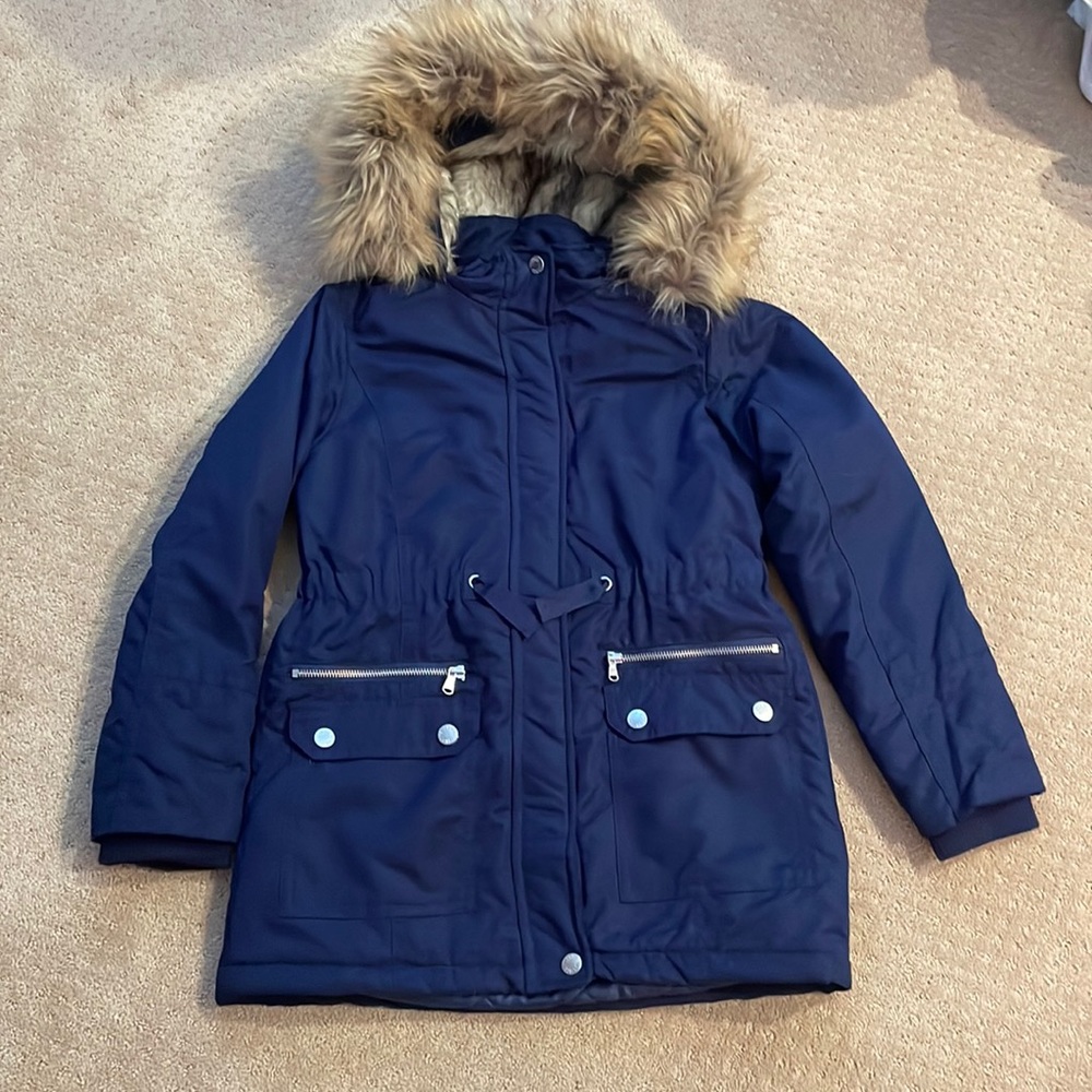 Girls navy blue winter jacket